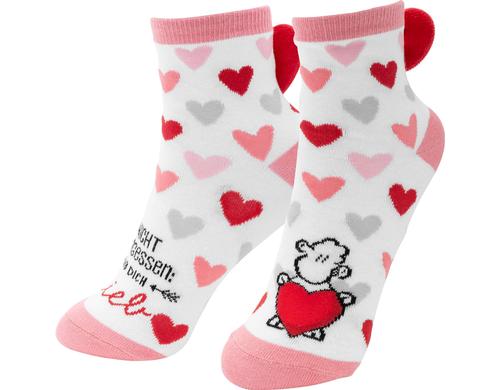 Sheepworld Socken Hab dich lieb Grösse 36 - 40, waschbar (40 Grad), 80% BW