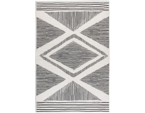 Elle Decoration In & Outd. Teppich Rhombus 100% Polypropylen, 80x150 cm, Black