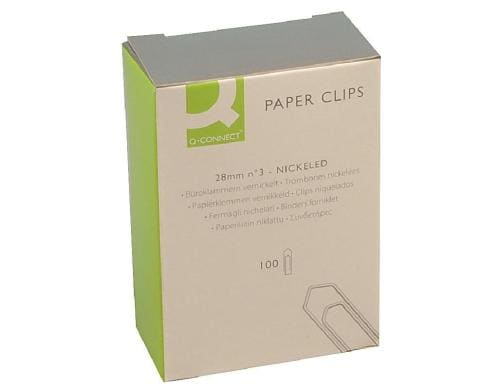 Connect Büroklammern 28 mm lang, vernickelt Schachtel zu 100 Stück, Nr.3