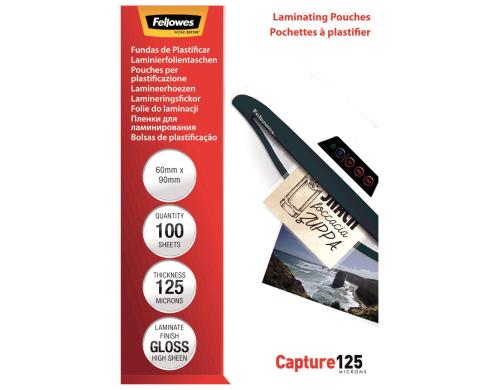 Fellowes Laminierfolien 125 Mikron 100 Stück, 60x90mm