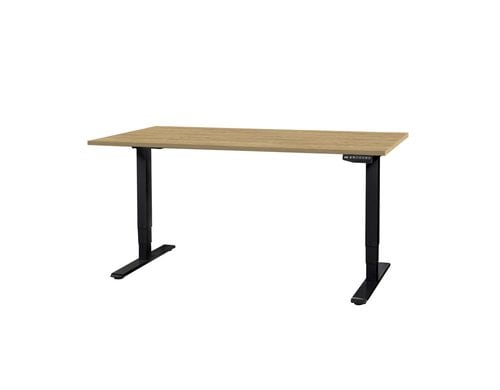 Contini Tisch höhenverstellbar Eiche Tischplatte 2.0x 0.9 m, Gestell schwarz