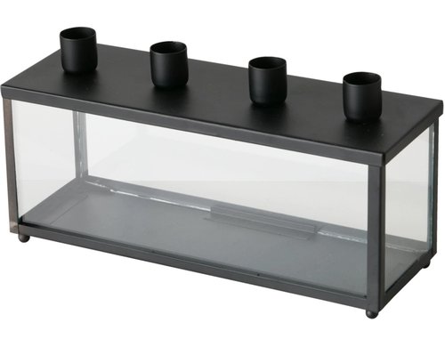 Boltze Kerzenleuchter Eliana Glas, Metall, 26x9x14cm (LxBxH)