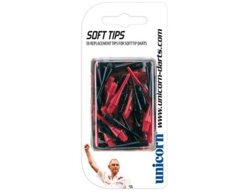 Unicorn Dartersatzspitzen Softdart rot/schwarz, 50 Stück