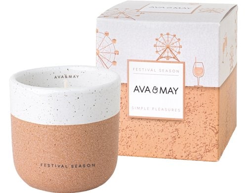 AVA & MAY Duftkerze Festival Season, 220g 8.5x9.5cm(DxH),100%Sojawachs,48h Brenndauer