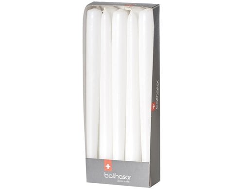 balthasar Etoilekerzen 10 Stück, Weiss 2.2x24 cm (DxH), Brenndauer 8h