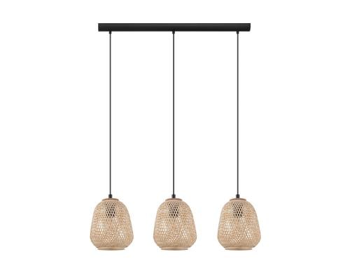 EGLO DEMBLEBY Hängeleuchte schwarz/natur exkl. 3x E27 40W