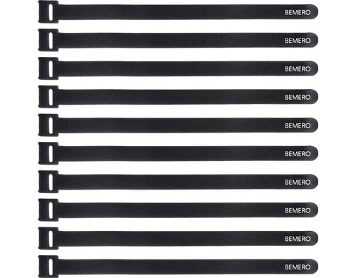 Bemero 30015BK-MP Kabelklett 10 Stk. 10 Stück, 15x300mm, schwarz, Multipack
