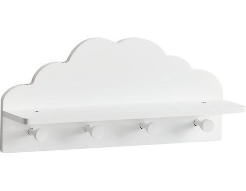 Zeller Present Kinder-Wandgarderobe Wolke weiss, 48x12x22cm, MDF