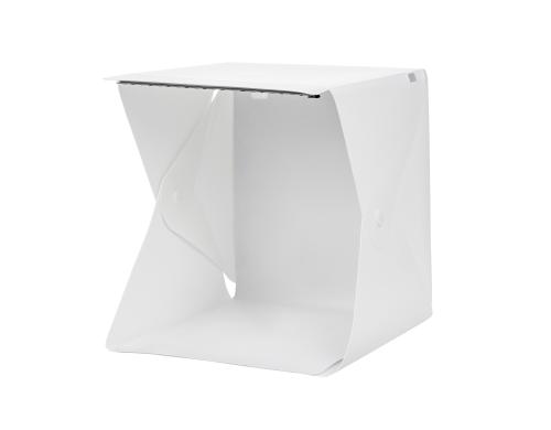 Dörr LED Aufnahmebox faltbar24x24x22 inkl. Hintergründe weiss/schwarz