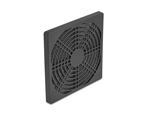 Delock Lüftergitter 120x120mm, schwarz mit Staubfilter, Bedestigung über Schrauben