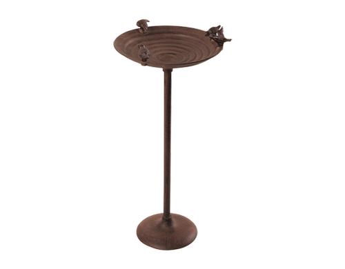Esschert Design Vogeltränke auf Fuß Vögel, L 27,2 x B 27,2 x H 60 cm