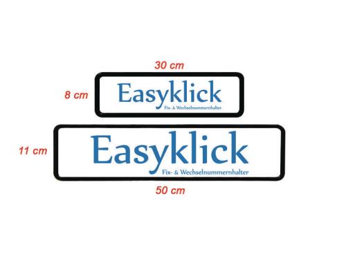 EASYKLICK Kennzeichenhalter Set Langformat, schwarz, ABS-Kunststoff
