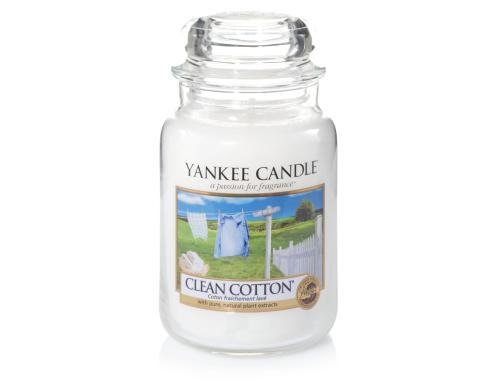 Yankee Candle Clean Cotton medium Jar, Brenndauer ca. 65-75 Std