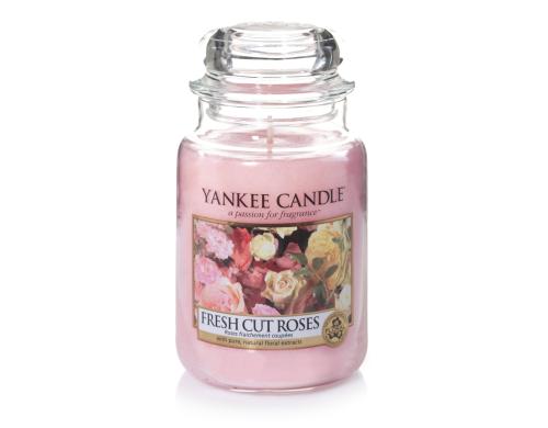 Yankee Candle Fresh Cut Roses large Jar, Brenndauer ca. 110-150 Std.
