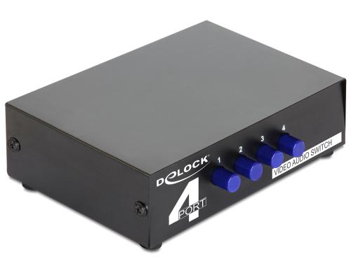 Delock 4Port Audio Switchbox Bidirektional, 12xChinch in 3x Chinch out