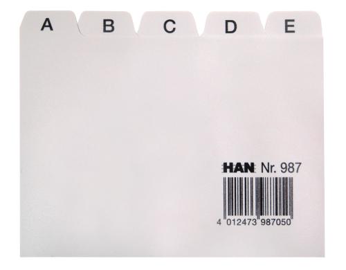 HAN Register A-Z, A7 quer 25-teilig fr Karteiboxen