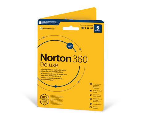 Norton 360 Deluxe Non-Subscription Sleeve, Vollversion, 5 PC, 1J, ML