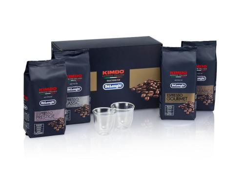 De'Longhi Kaffeebohnen Kimbo Tasting Set 4 x Kaffeebohnen zu je 250 g, 2 Glser
