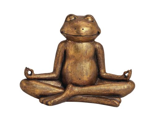 G. Wurm Yoga Frosch, Gold Polyresin, 35 x 36 x 21 cm