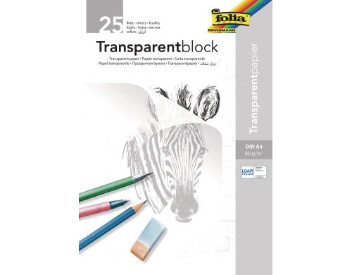 Folia Transparentpapier A4 25 Blatt, weiss transparent