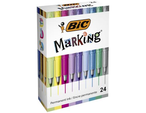 Bic Marking Permanent Marker permanent, pastell/metallic, 24 Stk.