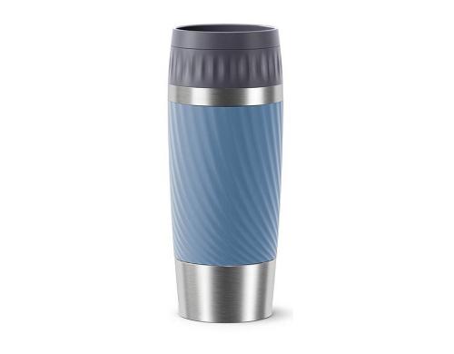 Emsa Travel Mug Easy Twist 0.36 Liter Edelstahl, Aqua-Blau
