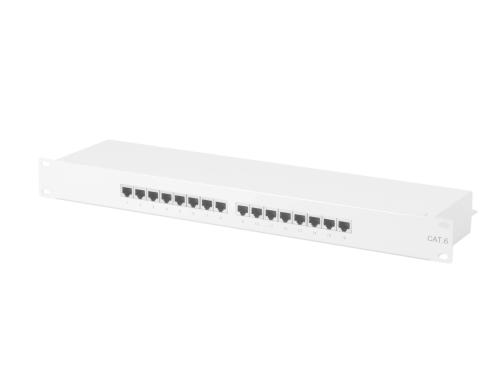 equip 19 Patchpanel: 16 Port, 1HE, grau Cat.6, zu 19 Serverschrank