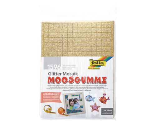Folia Moosgummi Mosaik Glitter 6 Bogen  266 Mosaik selbstklebend