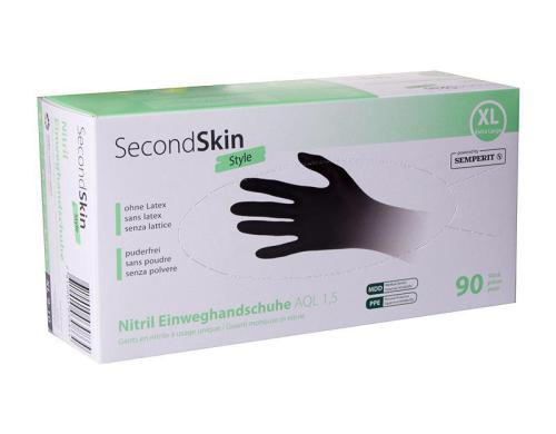 SecondSkin Nitril-Handschuhe XL schwarz, 90 Stk