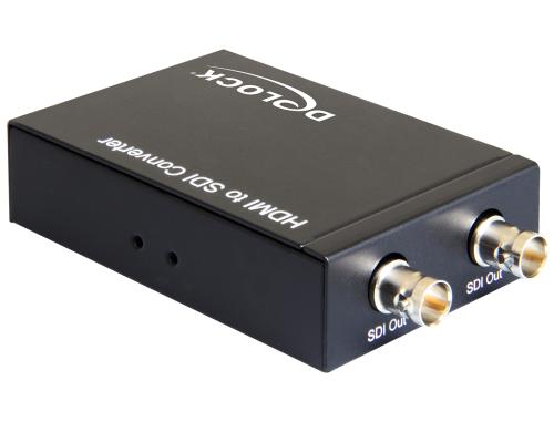 Delock HDMI-3G-SDI Konverter Manuel, BNC-Buchsen, bis 1080p, Netzteil