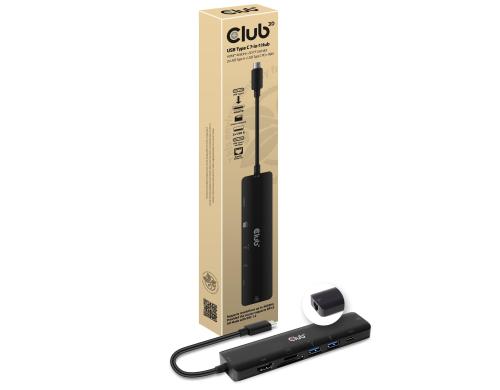 Club 3D, USB Hub USB 3.2 Gen 1 Typ-C Ausgang: HDMI, 2x USB Typ A, USB Typ C PD,
