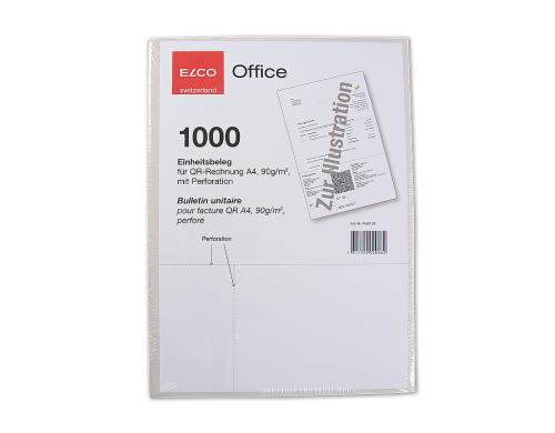 Elco Rechnungsformular A4 1000er Schachtel mit Perforatur fr QR-Rechnungen
