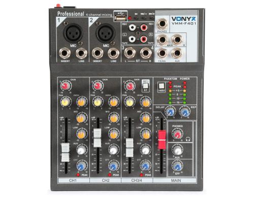 Vonyx VMM-F401 4-Kanal Mixer, MP3, Echo