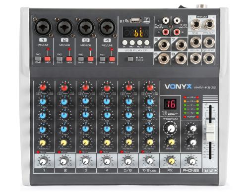 Vonyx VMM-K802 8-Kanal Mixer, MP3, Echo, USB, REC