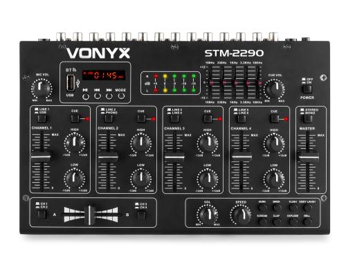 Vonyx STM-2290 6-Kanal Mixer, USB, MP3, BT, Effekte