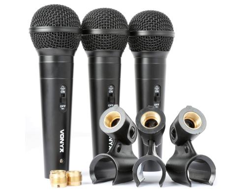 Vonyx VX1800S Dynamic Mikrofon Set, 3 Stk., Case