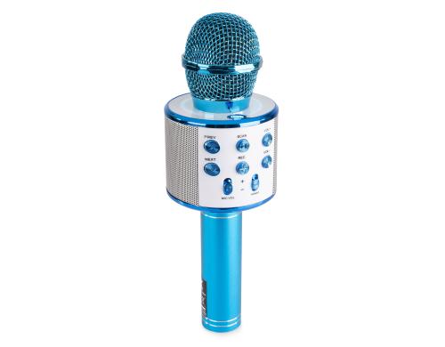 Max KM01B Karaoke Mikrofon, BT, MP3, Blau