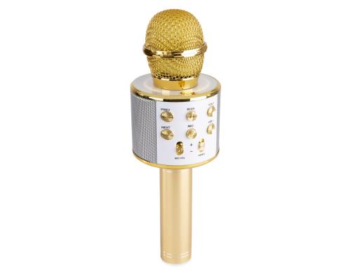 Max KM01G Karaoke Mikrofon, BT, MP3, Gold