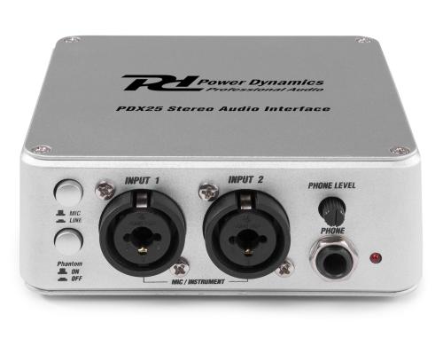 Power Dynamics PDX25 USB Audio Interface, 2 RCA