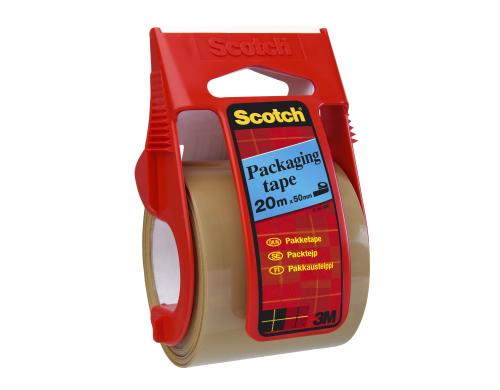 3M Scotch Verpackungsband braun 20 m x 48 mm, auf praktischem Handabroller
