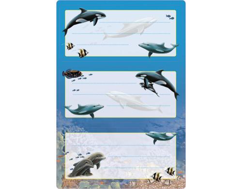 Herma Schuletiketten Delfine 6 Etiketten, 2 Blatt