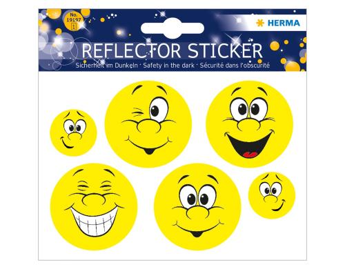 Herma Reflektor-Sticker Happy Face 1 Blatt, 6 Sticker