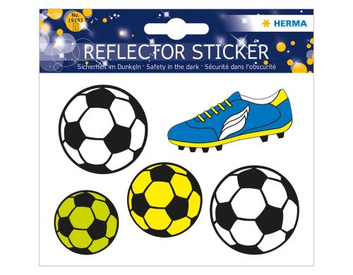 Herma Reflektor-Sticker Fussball 1 Blatt, 5 Sticker