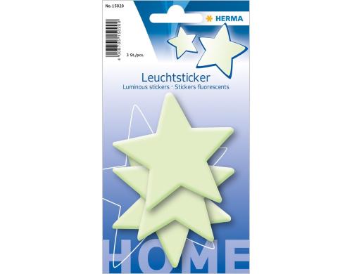 Herma Leuchtsticker Sterne 1 Blatt, 3 Sticker