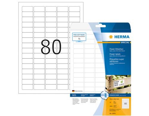 Herma Power-Etiketten 10901 35.6 x 16.9mm 2000 Etiketten,25 Bl.,extrem stark haftend
