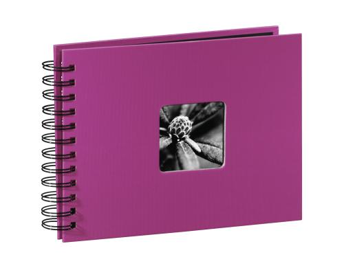 Hama Spiral-Fotoalbum Fine Art Pink 24x17cm, 50 schwarze Seiten