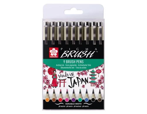 Sakura Brush Pen Pigma 9er Etui