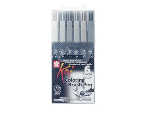 Sakura Brush Pen Koi Coloring Grey 6er Etui