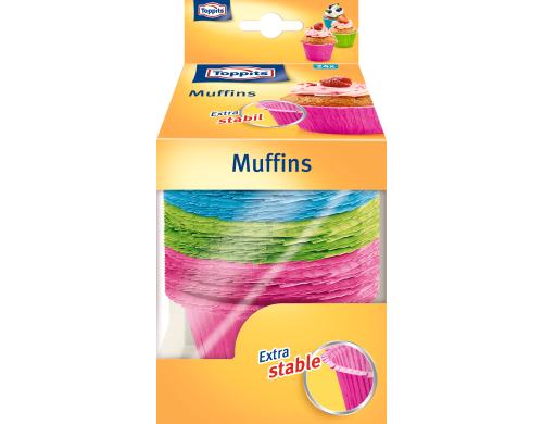 Toppits Muffin-Papierbackfrmchen D: 7cm, extra stabil, 24 Stck, 3 Farben