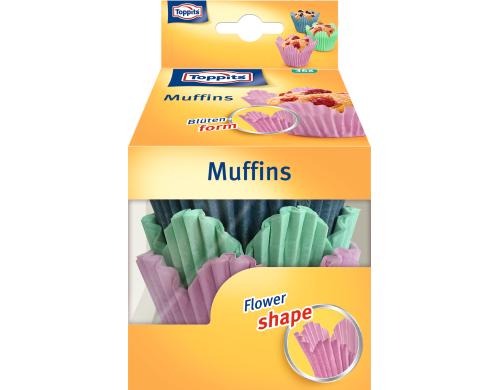 Toppits Muffin-Papierbackfrmchen Bltenfor D: 7cm, 36 Stck, 3 Farben